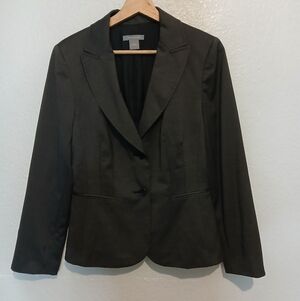 Ann Taylor Virgin Wool Black & Gray Tailored Blazer Jacket Size 8